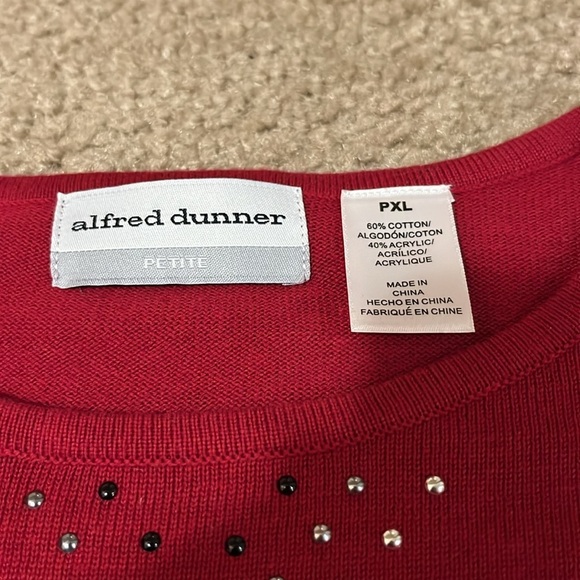 Alfred Dunner Red Crew Neck Sweater - Picture 2 of 6